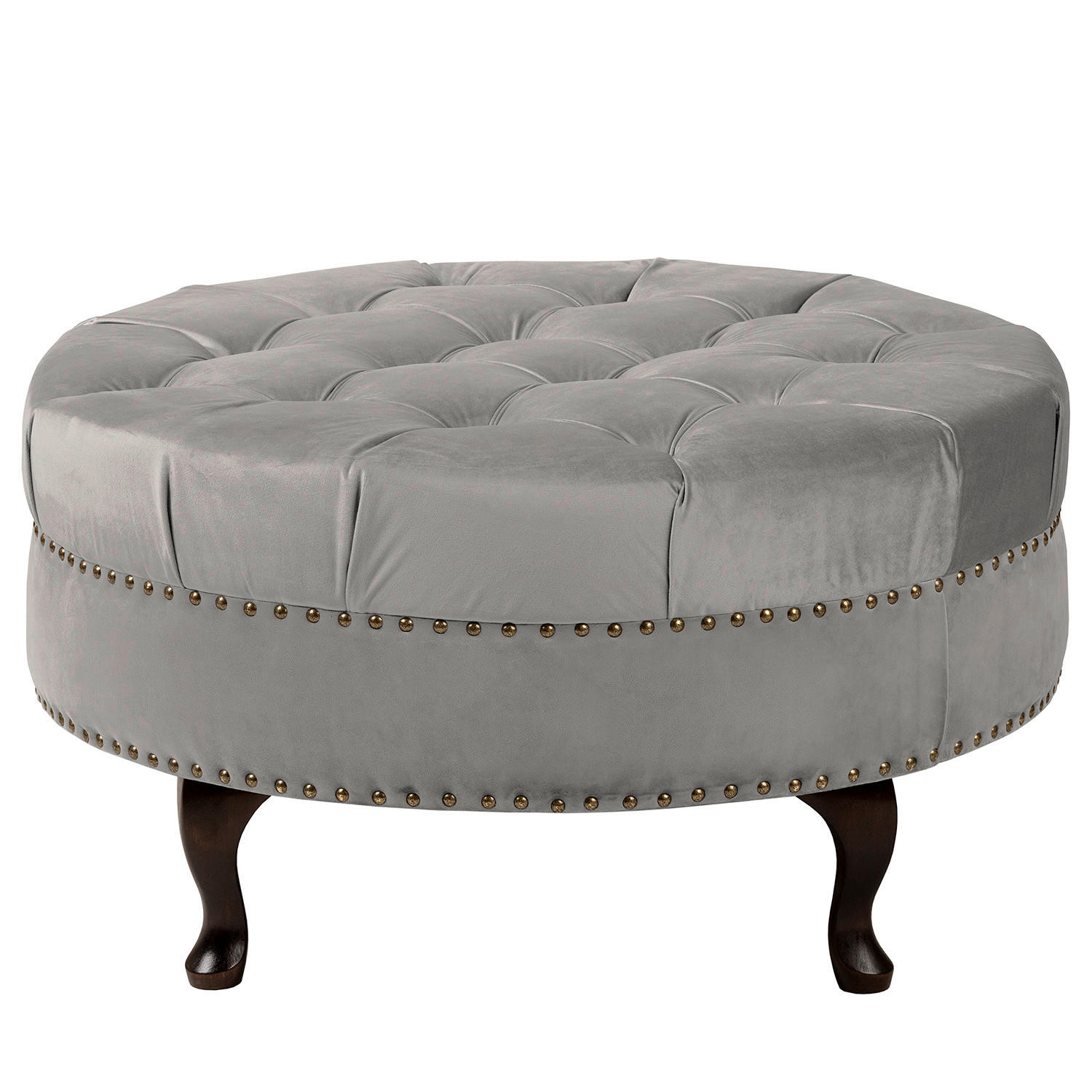 HOCKER Textil Grau  - Braun/Grau, Design, Holz/Textil (80/45/80cm) - Livetastic