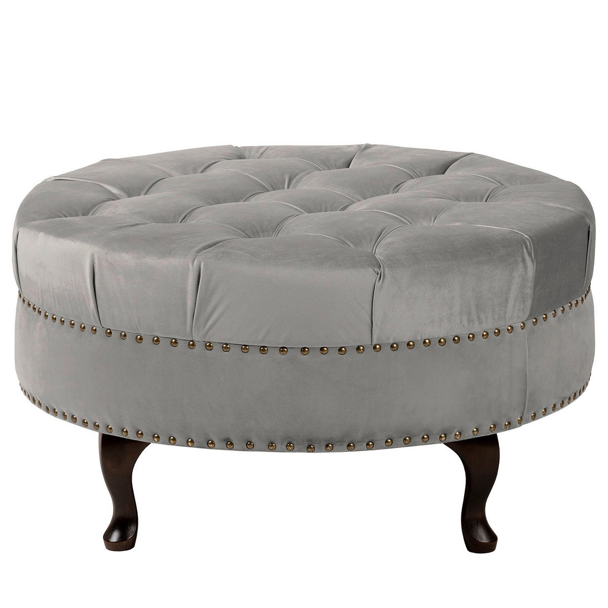 HOCKER Textil Grau  - Braun/Grau, Design, Holz/Textil (80/45/80cm) - Livetastic