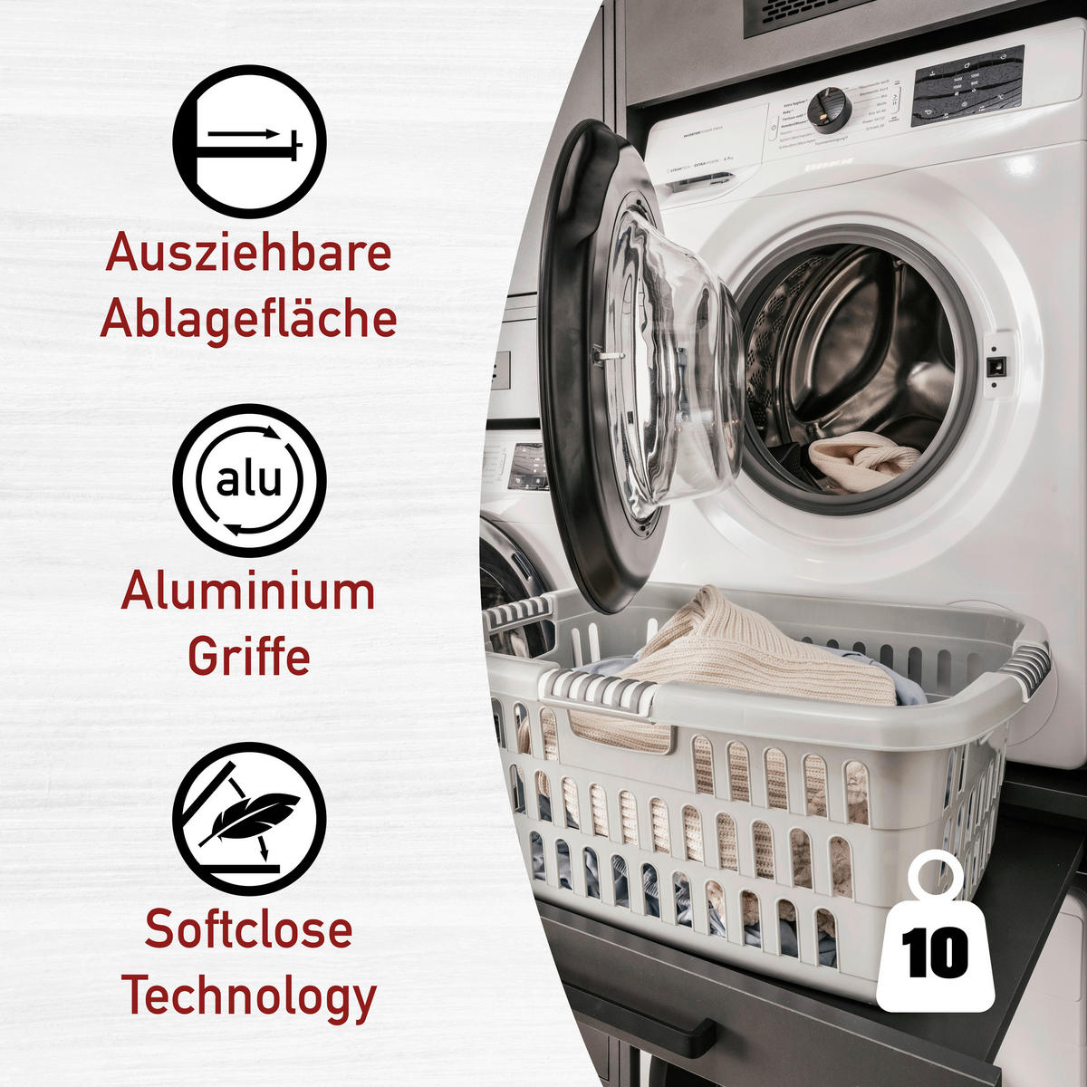 HAUSWIRTSCHAFTSRAUM 134/208/68 cm  in Anthrazit  - Anthrazit, MODERN, Holzwerkstoff (134/208/68cm) - home24