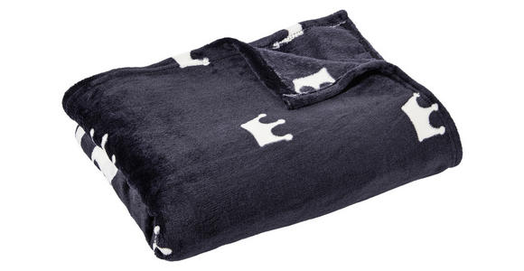 Kuscheldecke King - Silberfarben/Schwarz, MODERN, Textil (130/180cm) - Luca Bessoni