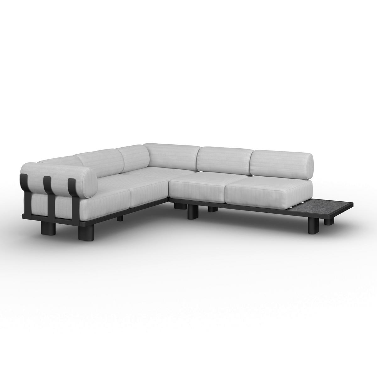 BAŠTENSKA GARNITURA 4 dela  - tamnosiva/siva, Moderno, metal/tekstil - Bessagi Garden