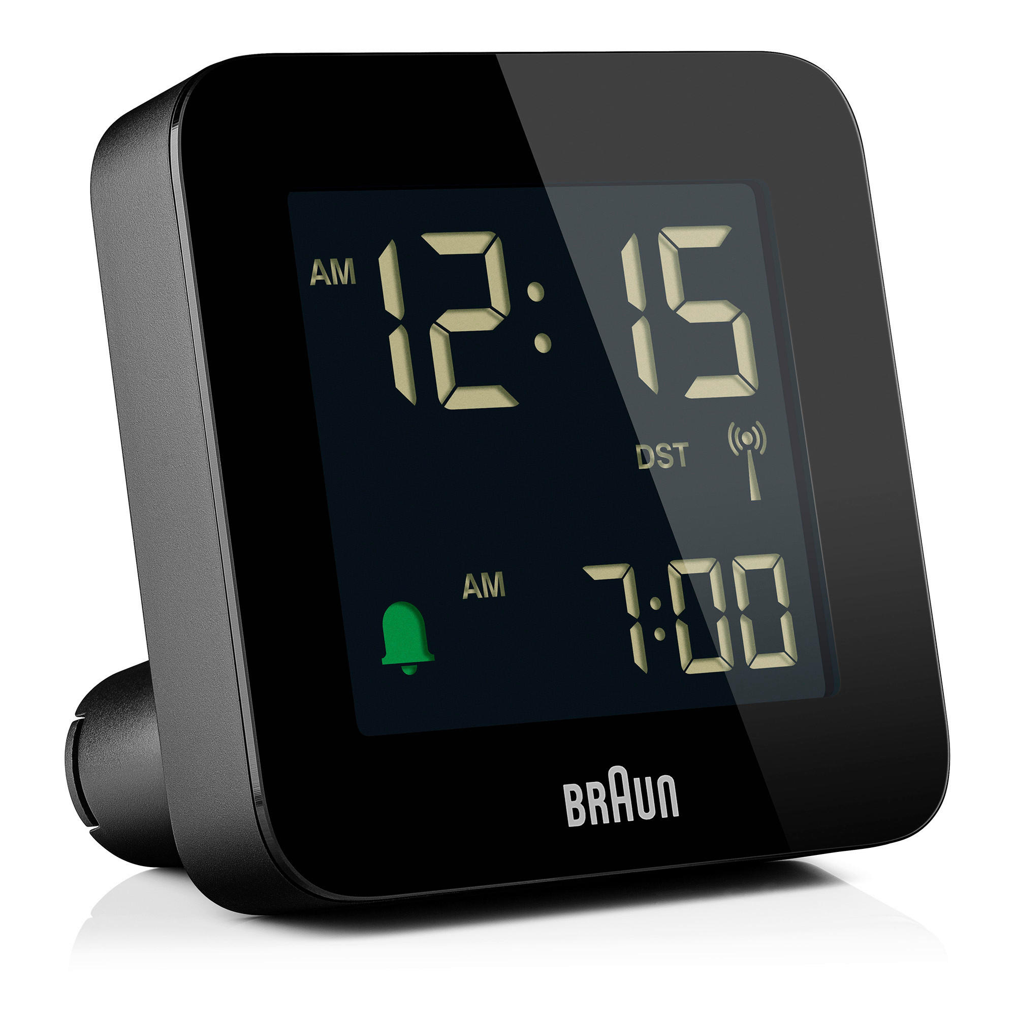 WECKER Funkwecker Digital Schwarz  - Schwarz, Basics, Kunststoff (7,5/7,5/4,5cm) - Braun