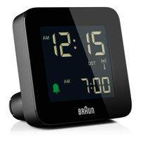 WECKER Funkwecker Digital Schwarz  - Schwarz, Basics, Kunststoff (7,5/7,5/4,5cm) - Braun