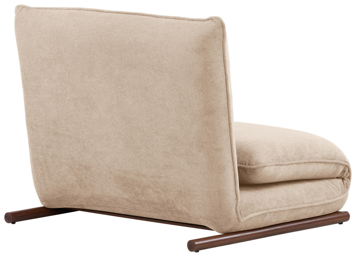 SESSEL in Samt Creme, Dunkelbraun  - Dunkelbraun/Creme, Design, Textil/Metall (93/97/80cm) - MID.YOU