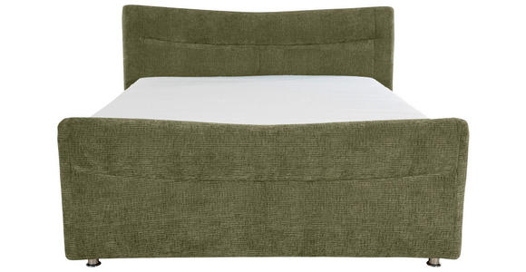 BOXSPRINGBETT 140/200 cm  in Olivgrün  - Chromfarben/Olivgrün, KONVENTIONELL, Textil/Metall (140/200cm) - Esposa