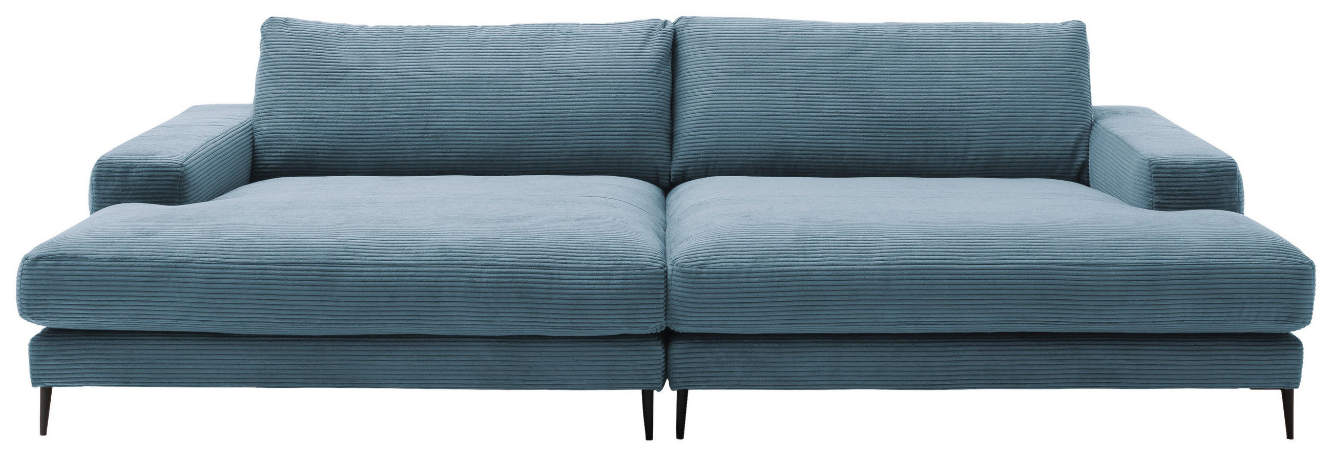 BIGSOFA Cord Blau, Petrol  - Blau/Petrol, Design, Textil/Metall (296/83/177cm) - Dieter Knoll