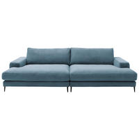 BIGSOFA  in Cord Blau, Petrol  - Blau/Petrol, Design, Textil/Metall (296/83/177cm) - Dieter Knoll