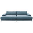BIGSOFA Cord Blau, Petrol  - Blau/Petrol, Design, Textil/Metall (296/83/177cm) - Dieter Knoll