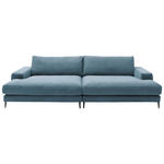 BIGSOFA  in Cord Blau, Petrol  - Blau/Petrol, Design, Textil/Metall (296/83/177cm) - Dieter Knoll