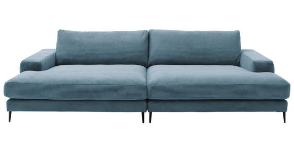 BIGSOFA Cord Blau, Petrol  - Blau/Petrol, Design, Textil/Metall (296/83/177cm) - Dieter Knoll