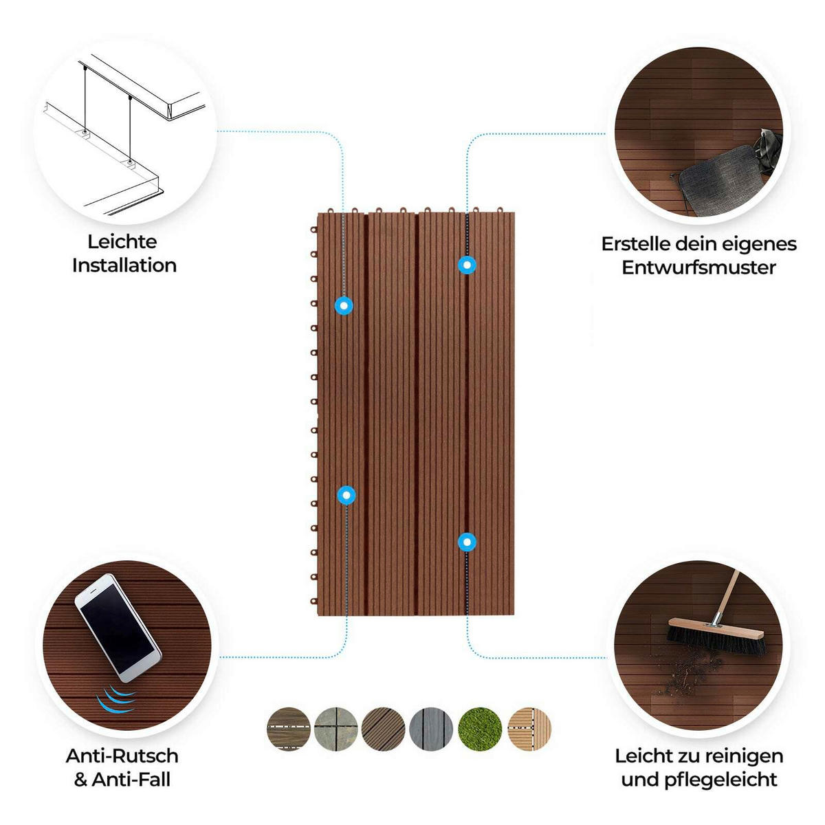 TERRASSENFLIESE Hellbraun  - Hellbraun, Design, Holzwerkstoff (30/60cm) - Floordirekt
