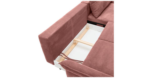 ECKSOFA Altrosa Chenille - Schwarz/Altrosa, KONVENTIONELL, Textil/Metall (255/164cm) - Carryhome