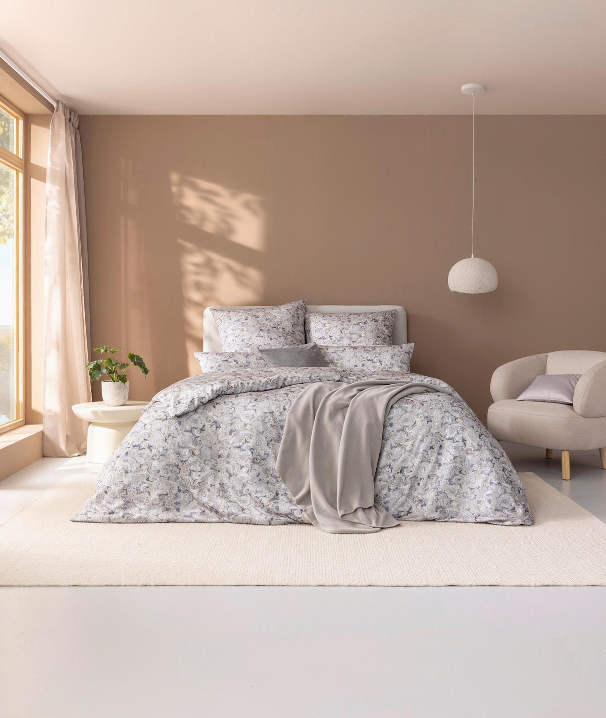 BETTWÄSCHESET 2-teilig Franziska 160/210 cm  - Graphitfarben, Basics, Textil (160/210cm) - Estella