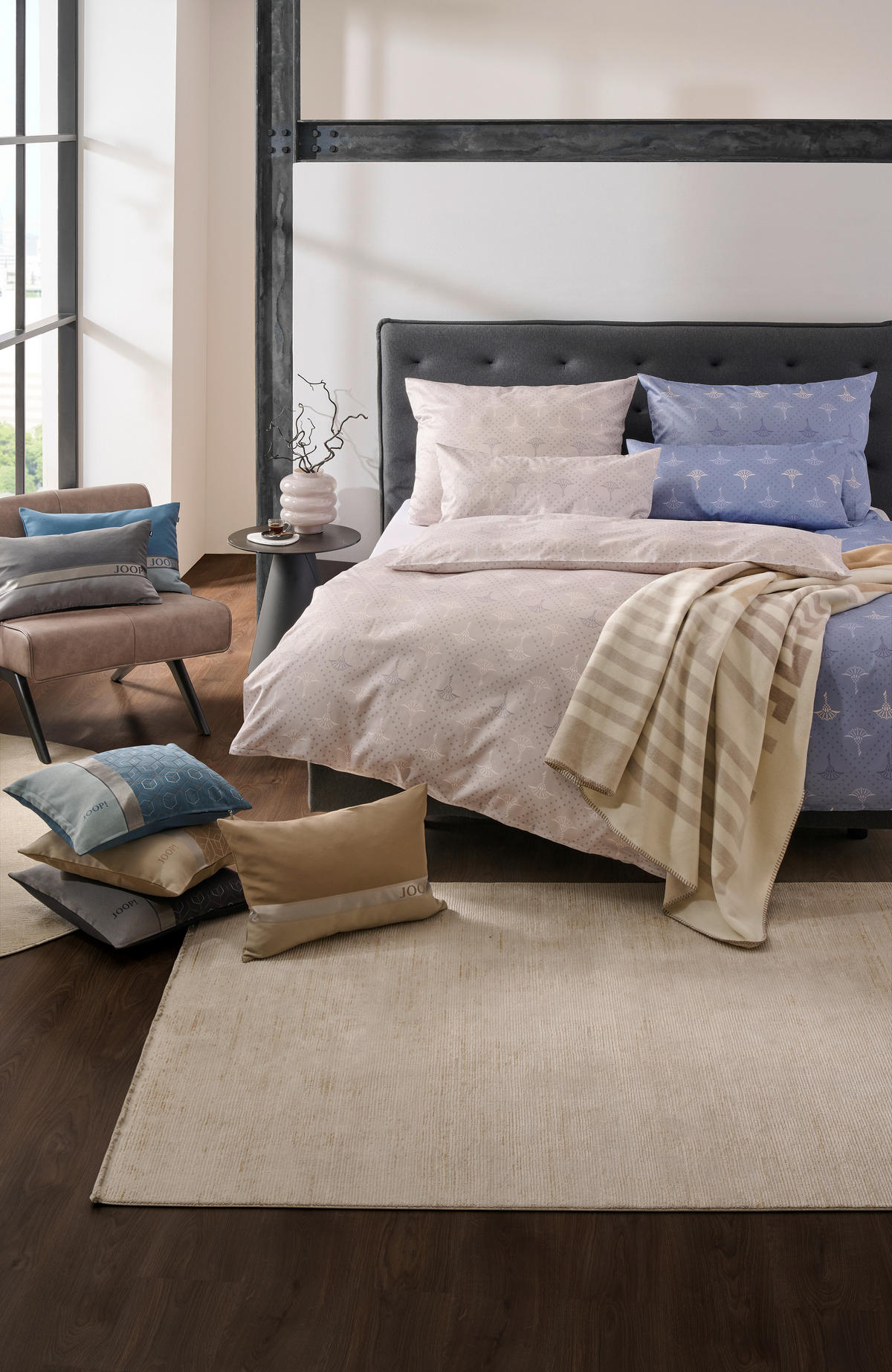 POSTEĽNÁ BIELIZEŇ, makosatén, sivá, 140/200 cm  - sivá, Konventionell, textil (140/200cm) - Joop!