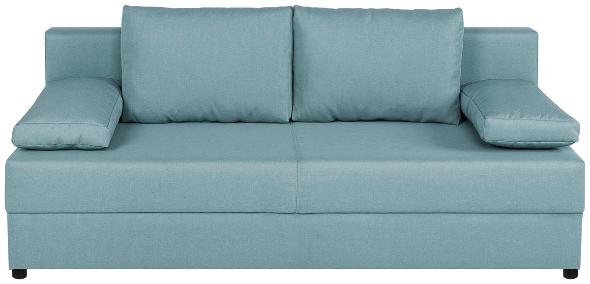 SCHLAFSOFA  mit Liegefunktion, Rücken echt Mintgrün  - Schwarz/Mintgrün, Design, Kunststoff/Textil (190/80/75cm) - P & B