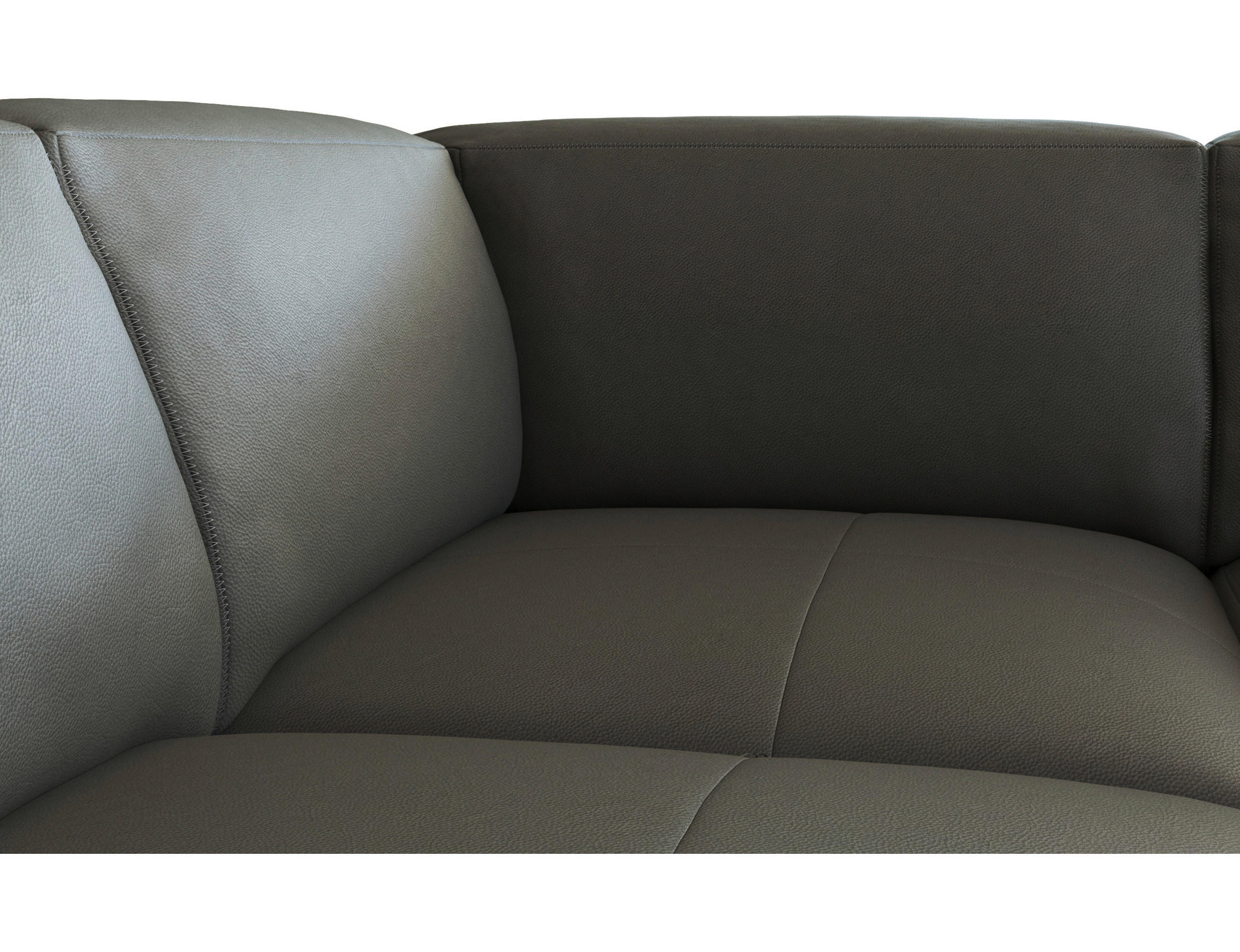 ECKSOFA Dunkelgrau Echtleder  - Dunkelgrau/Schwarz, Design, Leder/Holz (256/231cm) - Livetastic