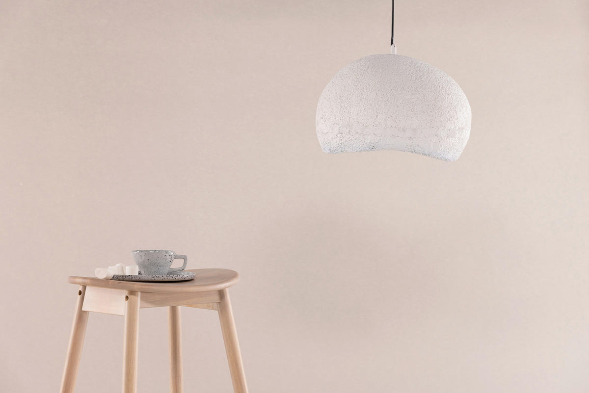 HÄNGELEUCHTE 40/26/40 cm   - Weiß, Basics, Naturmaterialien (40/26/40cm) - P & B