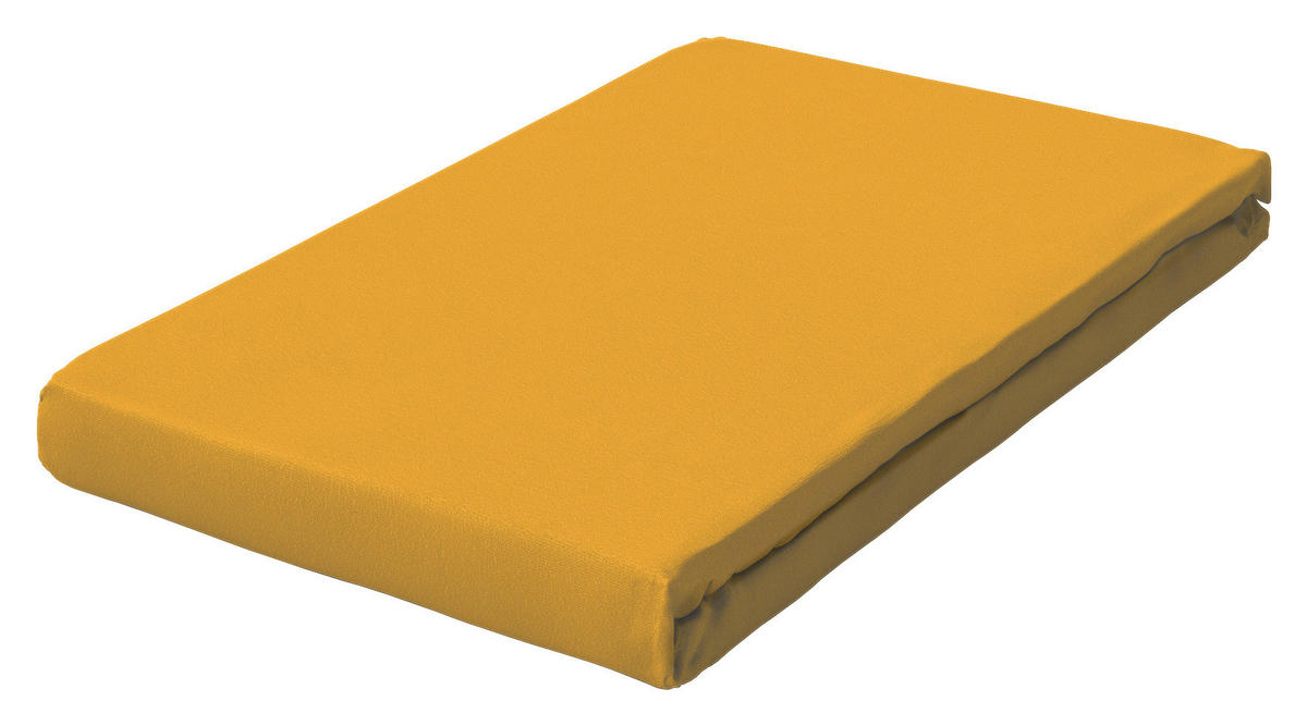 SPANNBETTTUCH PURE Jersey  - Currygelb, Basics, Textil (140-160/200-220cm) - Schlafgut