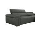 ECKSOFA DUA in Echtleder Anthrazit  293/170 cm  - Chromfarben/Anthrazit, Design, Leder/Metall (293/170cm) - Novel