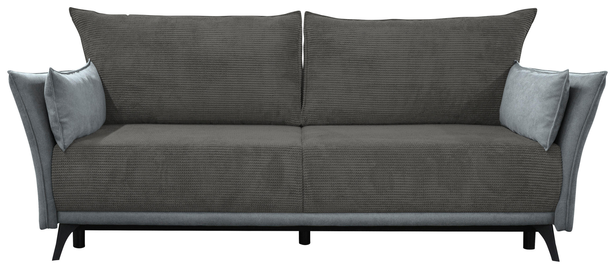 SCHLAFSOFA Cord, Flachgewebe Grau  - Schwarz/Grau, KONVENTIONELL, Textil/Metall (223/72/100cm) - Carryhome