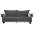 SCHLAFSOFA  mit Liegefunktion, Rücken echt Cord, Flachgewebe Grau  - Schwarz/Grau, KONVENTIONELL, Textil/Metall (223/72/100cm) - Carryhome