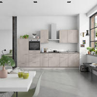 KÜCHENLEERBLOCK Riva 330 cm  in Hellgrau, Grau, Schieferfarben  - Schieferfarben/Edelstahlfarben, MODERN, Holzwerkstoff/Metall (330cm) - Nobilia