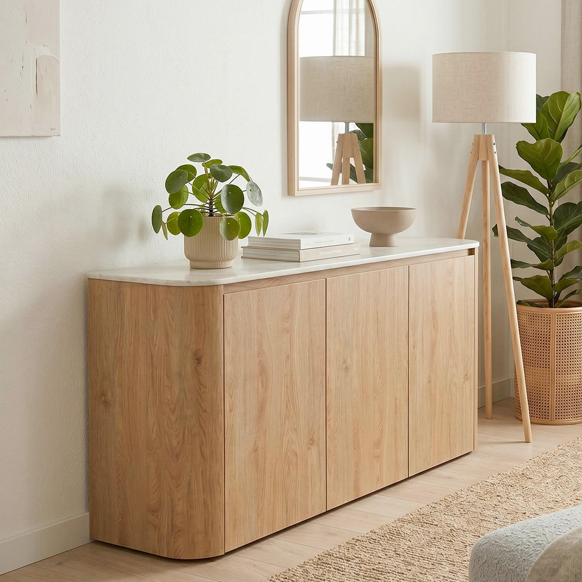 SIDEBOARD  150/74,1/39 cm  - Eichefarben/Weiß, KONVENTIONELL, Holzwerkstoff/Kunststoff (150/74,1/39cm) - MID.YOU