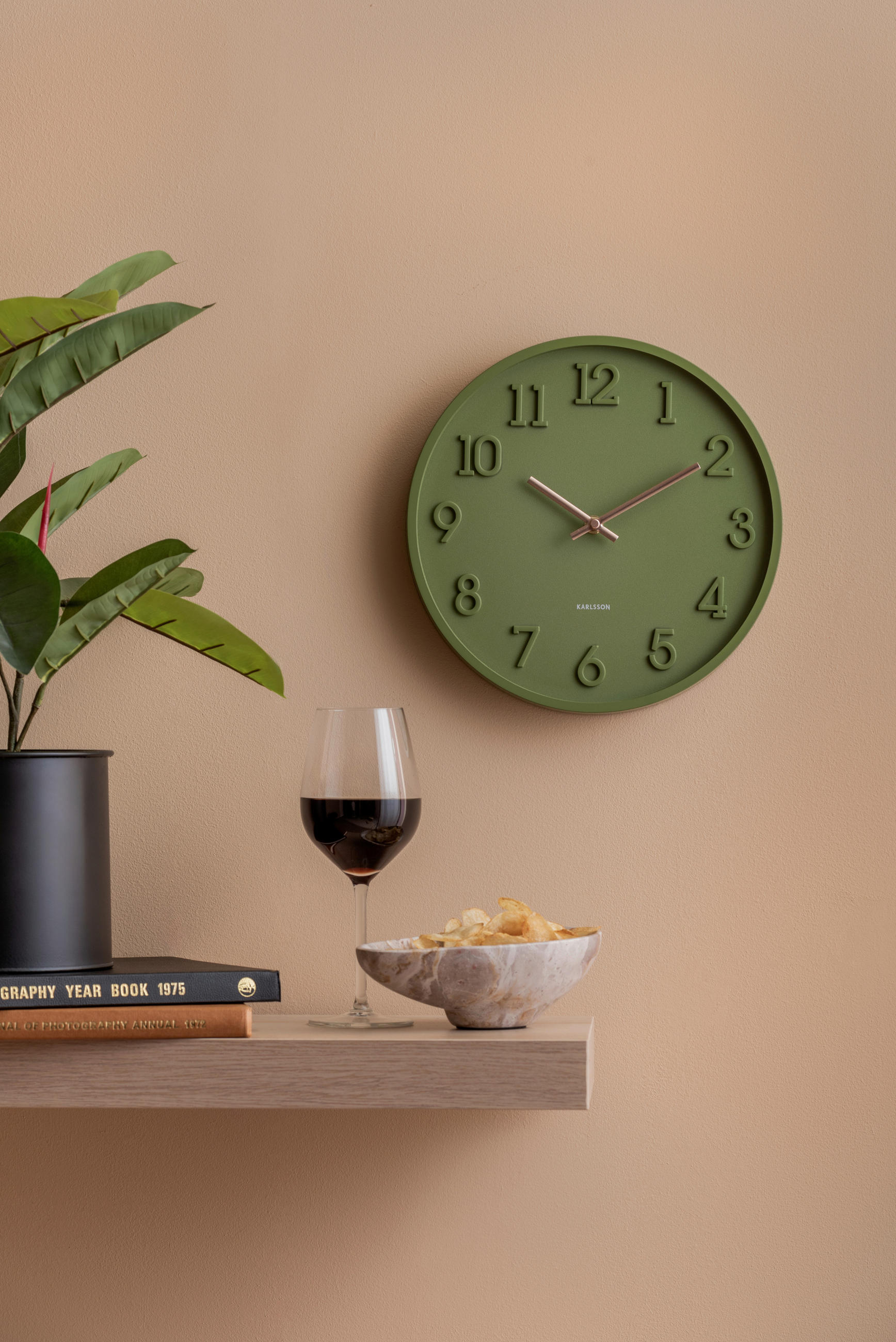 WANDUHR  Smaragdgrün 30 cm  - Smaragdgrün, Basics, Kunststoff (30cm) - Karlsson