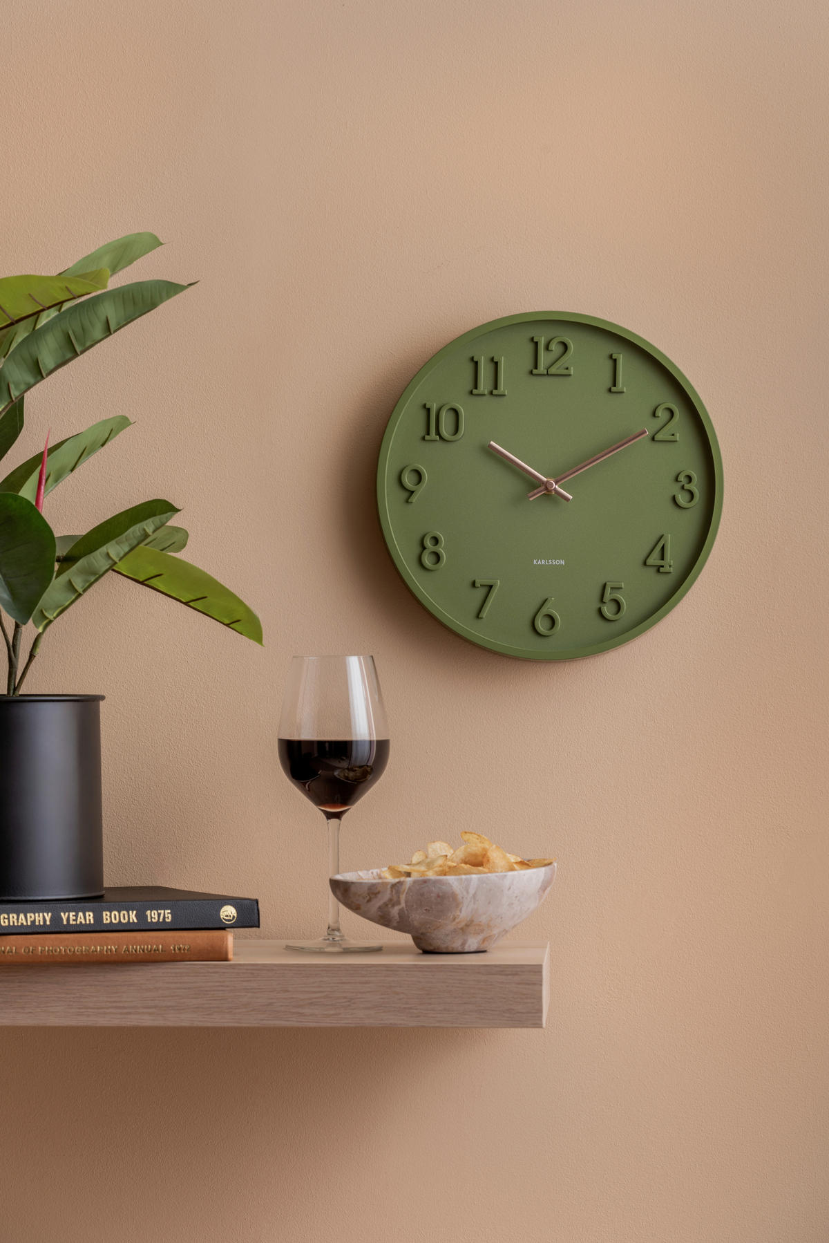 WANDUHR  Smaragdgrün 30 cm  - Smaragdgrün, Basics, Kunststoff (30cm) - Karlsson