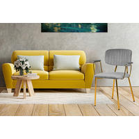 STUHL-SET 2 Stück  in Eisen  - Goldfarben/Grau, Design, Kunststoff/Metall (63/80/51cm) - Kayoom