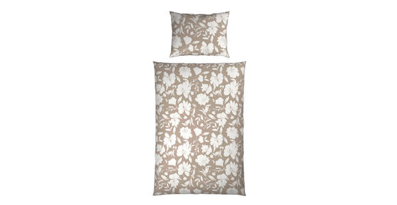 WENDEBETTWÄSCHE Mavie Satin 140/200 cm  - Taupe, KONVENTIONELL, Textil (140/200cm) - Novel