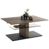 COUCHTISCH in Holz, Glas 110/80/47-62 cm  - Anthrazit/Buchefarben, Design, Glas/Holz (110/80/47-62cm) - Johann Jakob
