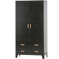 DREHTÜRENSCHRANK  in Schwarz  - Schwarz, Basics, Holz (94/180/40cm) - MID.YOU