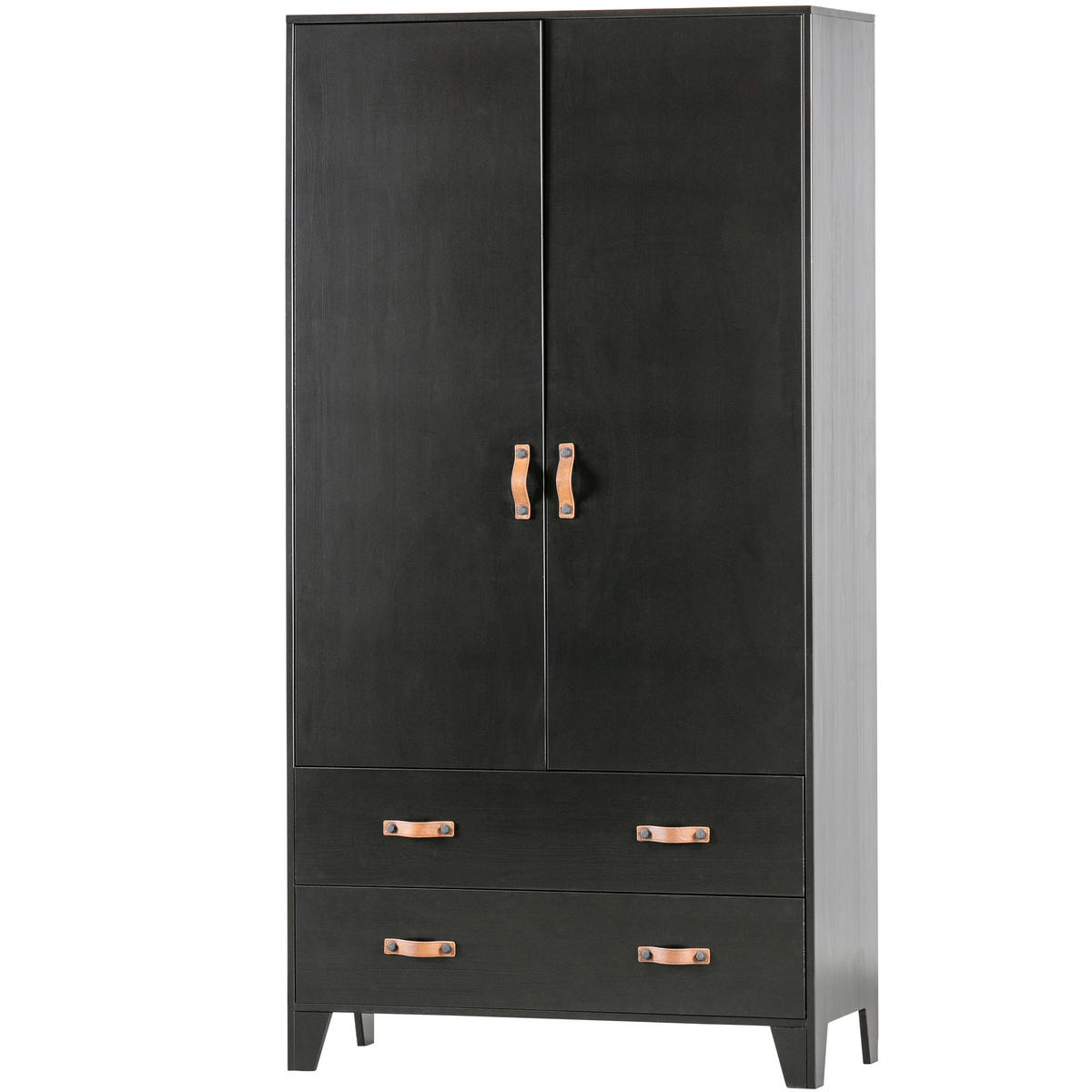 DREHTÜRENSCHRANK  in Schwarz  - Schwarz, Basics, Holz (94/180/40cm) - MID.YOU