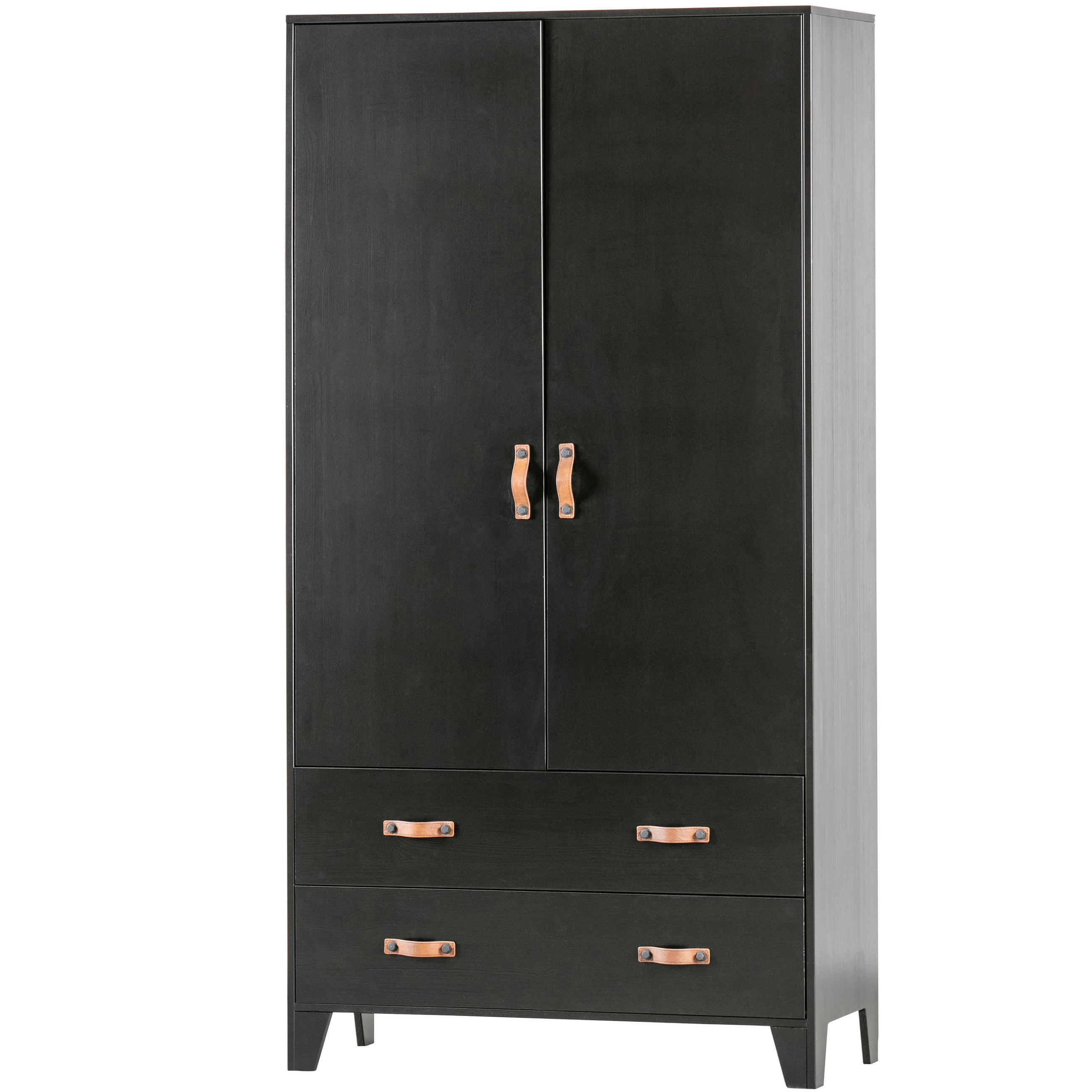 Mid.you Drehtürenschrank Dian Schwarz 94x180x40 cm