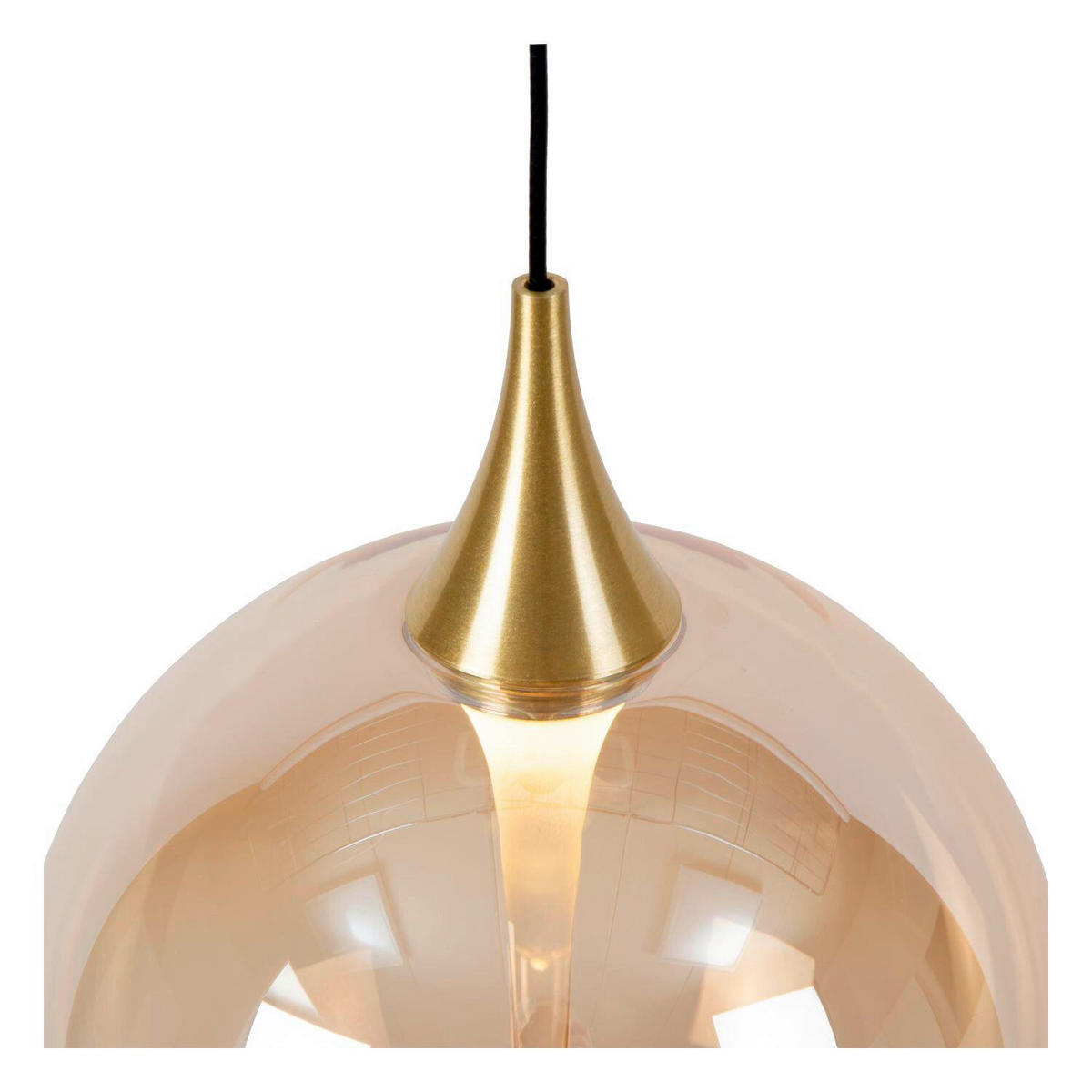 LED-HÄNGELEUCHTE GISELA 16/16/150 cm   - Schwarz/Orange, Design, Glas (16/16/150cm) - Lucide
