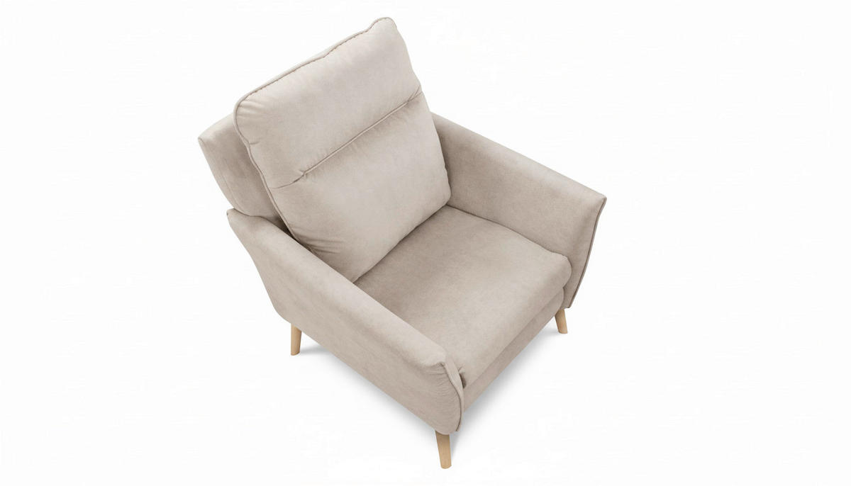 RELAXSESSEL in Textil Beige  - Beige/Buchefarben, Design, Holz/Textil (88/110/92cm) - Livetastic