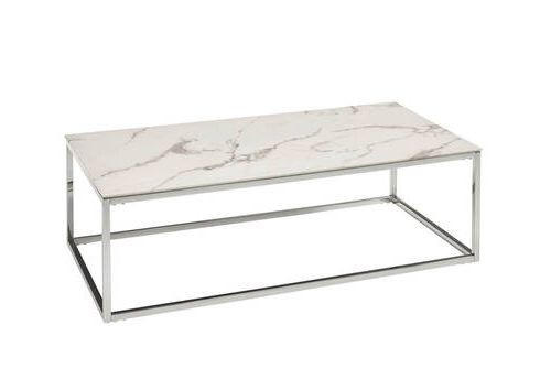 COUCHTISCH in Metall, Glas 120/60/37 cm - Chromfarben/Weiss, Konventionell, Glas/Metall (120/60/37cm) - MID.YOU