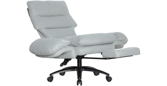 CHEFSESSEL Mikrofaser Schwarz, Hellgrau  - Hellgrau/Schwarz, Design, Kunststoff/Textil (79/101-109/74cm) - Venda