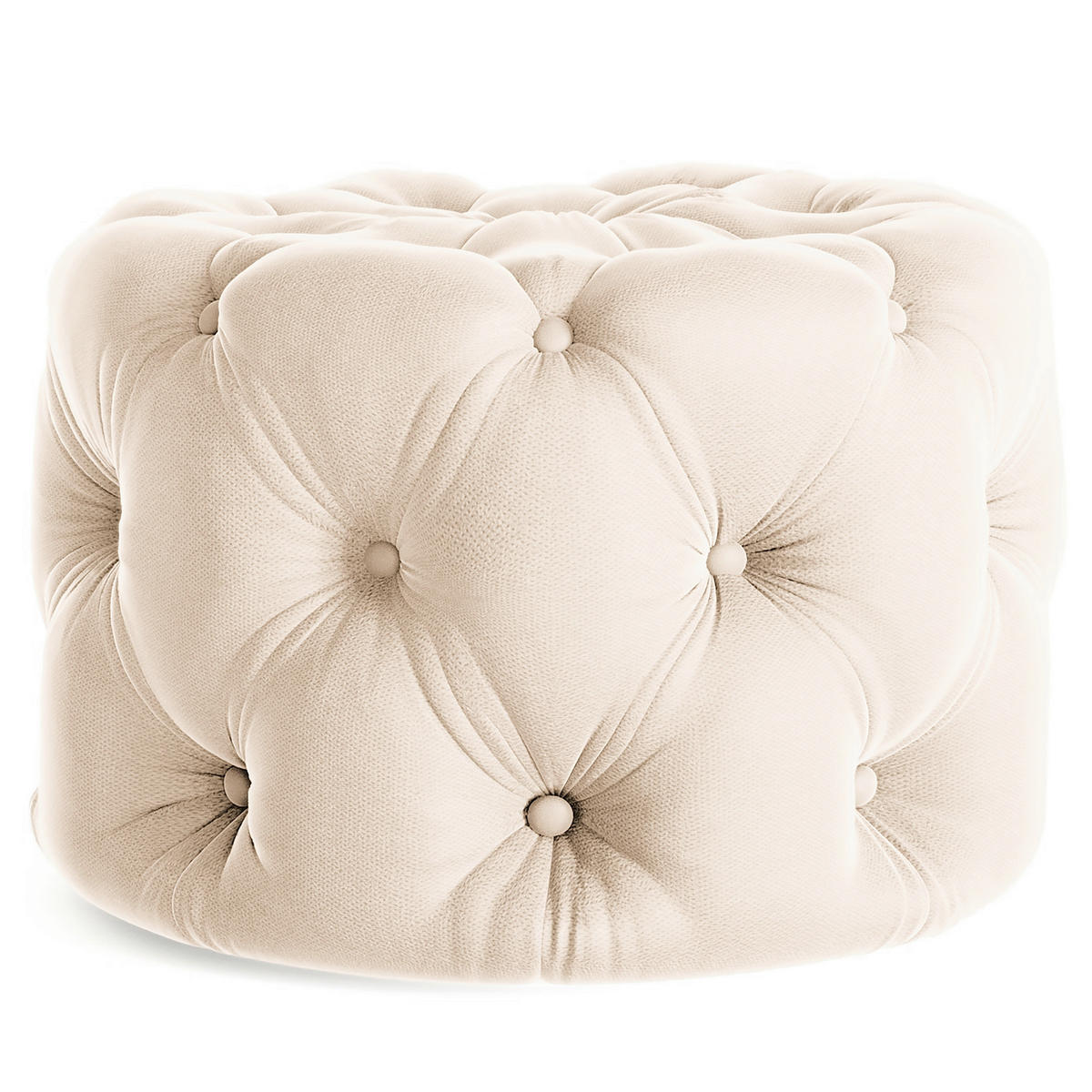 HOCKER in Textil Creme  - Creme/Schwarz, Design, Kunststoff/Textil (60/39/60cm) - P & B