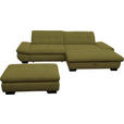 ECKSOFA in Mikrofaser Grün 290/198 cm - Schwarz/Grün, Design, Textil/Metall (290/198cm) - Xora