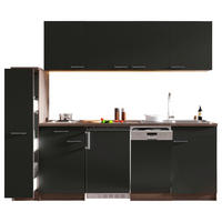 KÜCHENBLOCK 225 cm   in Grau  - Eichefarben/Alufarben, Basics, Holzwerkstoff/Kunststoff (225cm) - Respekta