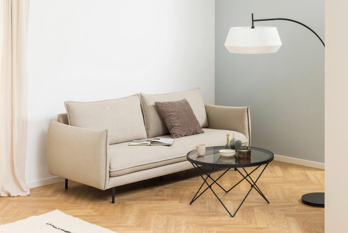COUCHTISCH in Glas  - Schwarz/Grau, Design, Glas/Metall (80/45/80cm) - Livetastic
