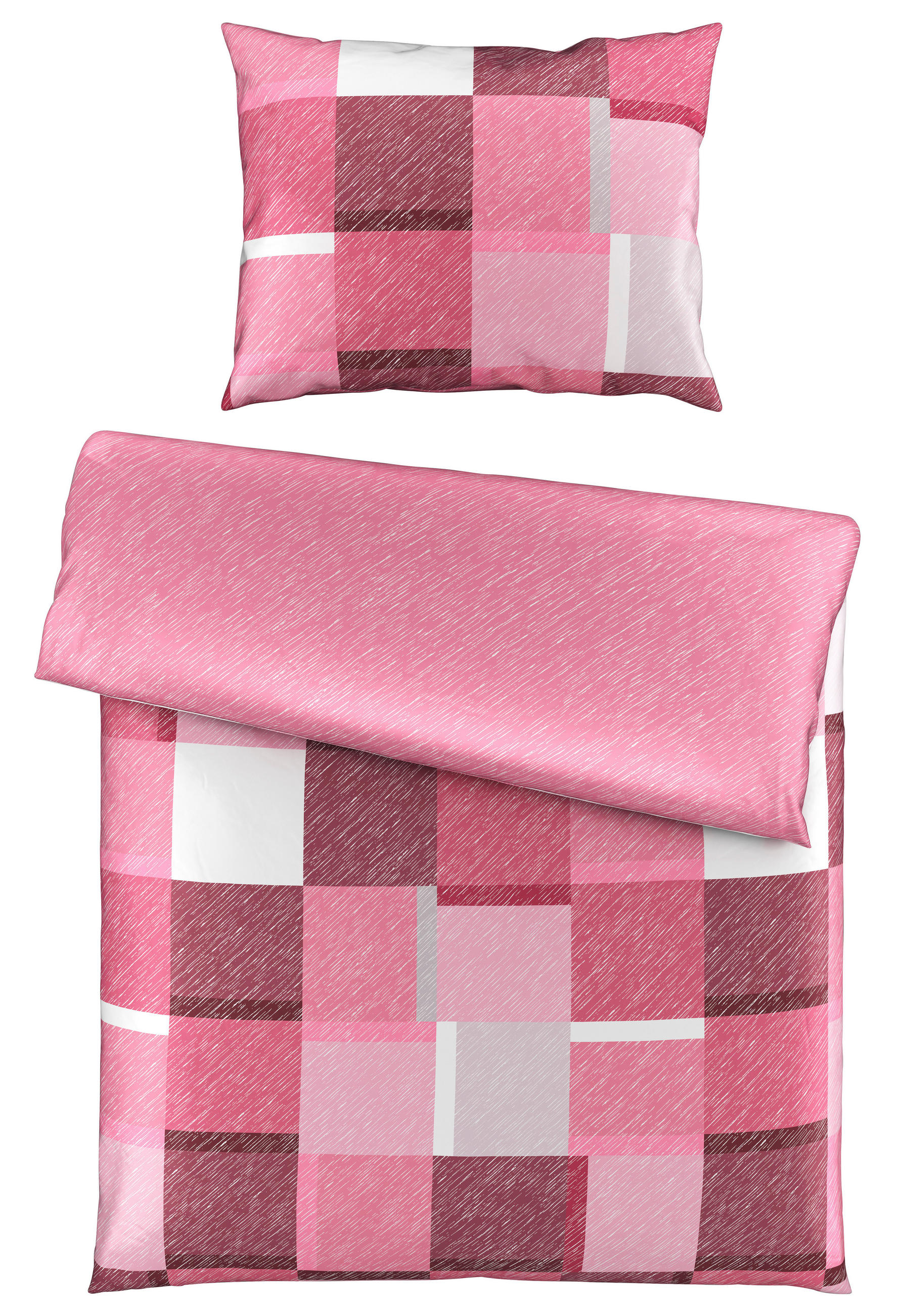OBOJSTRANNÁ POSTEĽNÁ BIELIZEŇ, satén, pink, 140/200 cm - pink, Design, textil (140/200cm) - Bio:Vio