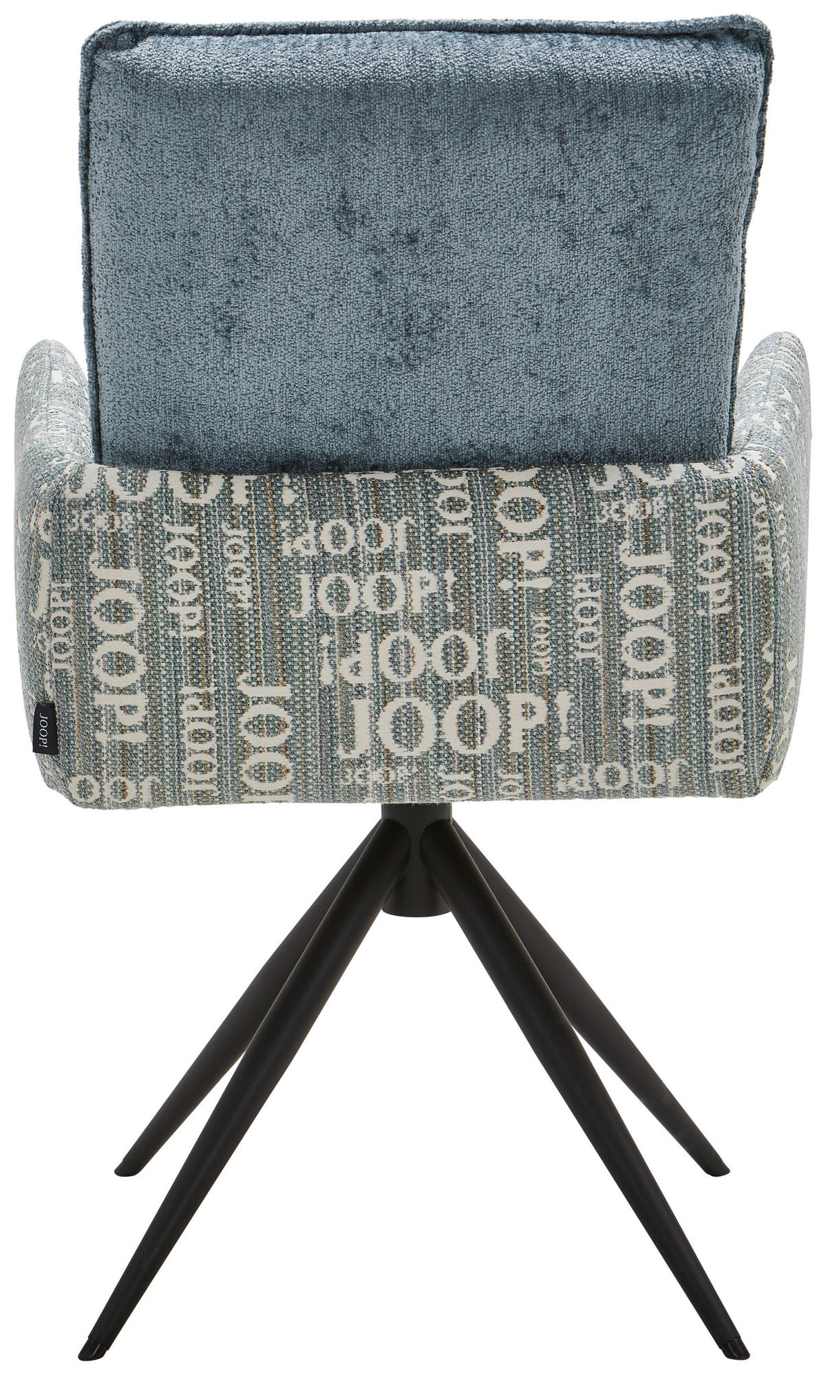 ARMLEHNSTUHL  in Stahl Chenille, Flachgewebe  - Graublau/Schwarz, Design, Textil/Metall (59/91/64cm) - Joop!