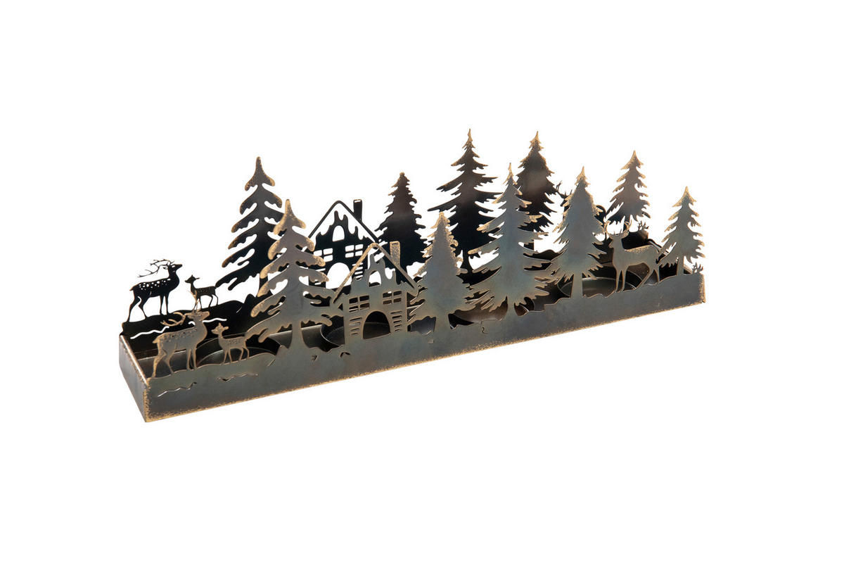 KERZENHALTER - Schlammfarben, LIFESTYLE, Metall (36/12/7,2cm)