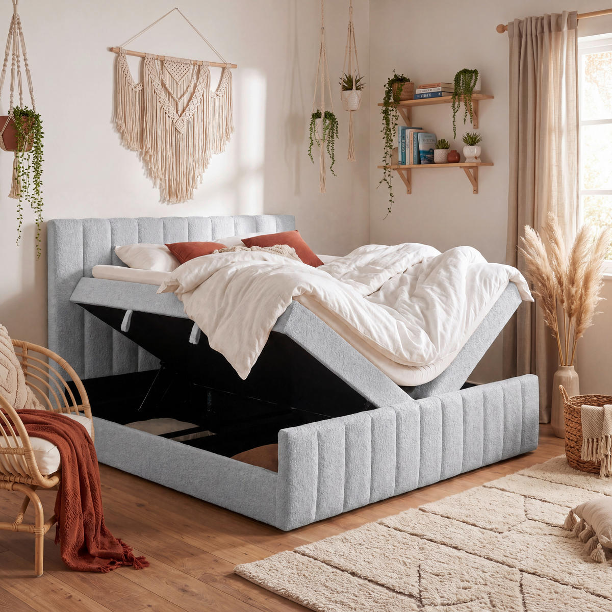 FAMILIENBETT 240/200 cm, Silberfarben  - Silberfarben/Schwarz, Basics, Kunststoff/Textil (240/200cm) - Chameo