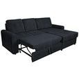 ECKSOFA in Chenille Schwarz  - Schwarz, KONVENTIONELL, Kunststoff/Textil (232/153cm) - Carryhome