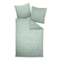 WENDEBETTWÄSCHE Makosatin 135/200 cm  - Salbeigrün, Basics, Textil (135/200cm) - Janine