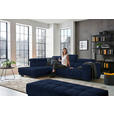 ECKSOFA in Mikrofaser Dunkelblau  207/301 cm  - Schwarz/Dunkelblau, Design, Textil/Metall (207/301cm) - Xora